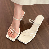 LBSFY  -  Designer Summer High Heel Women Slipper Fashion Elegant Narrow Band Slides Ladies Elegant Party Dress Sandalias Shoes